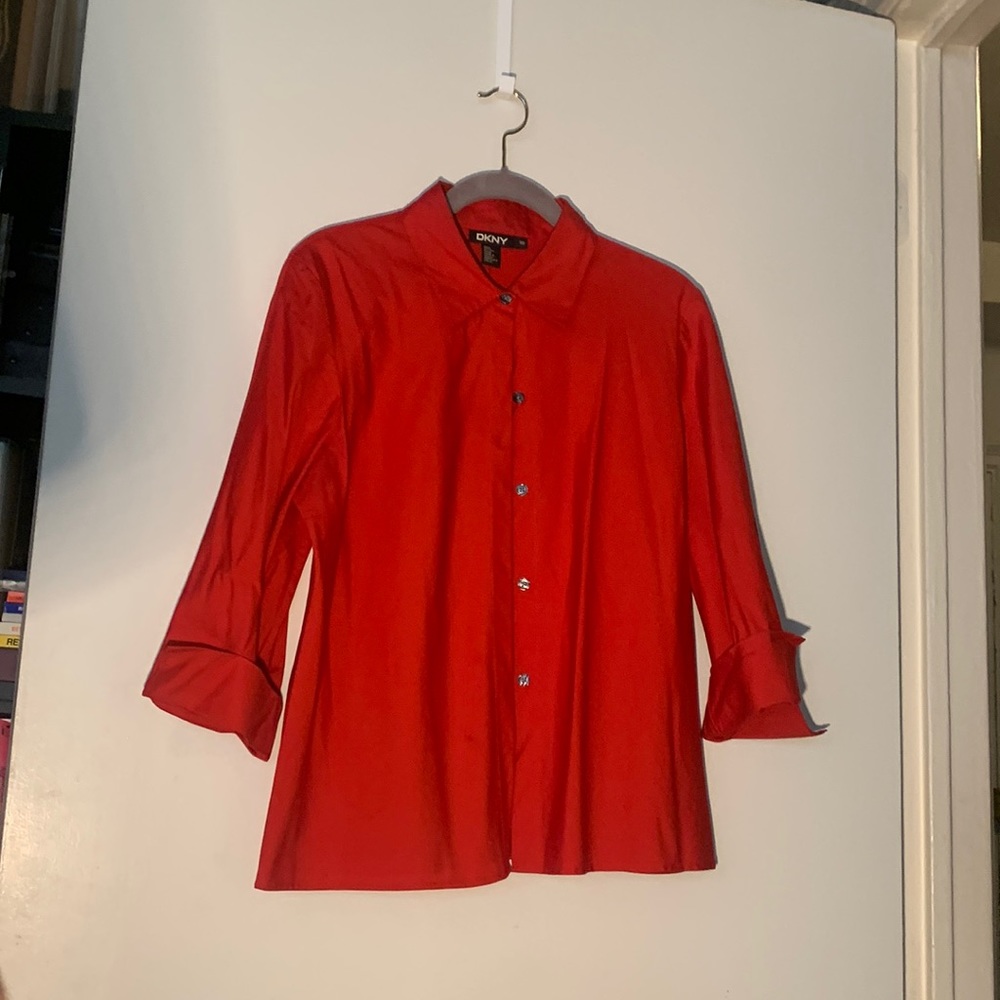 Red DKNY button up
